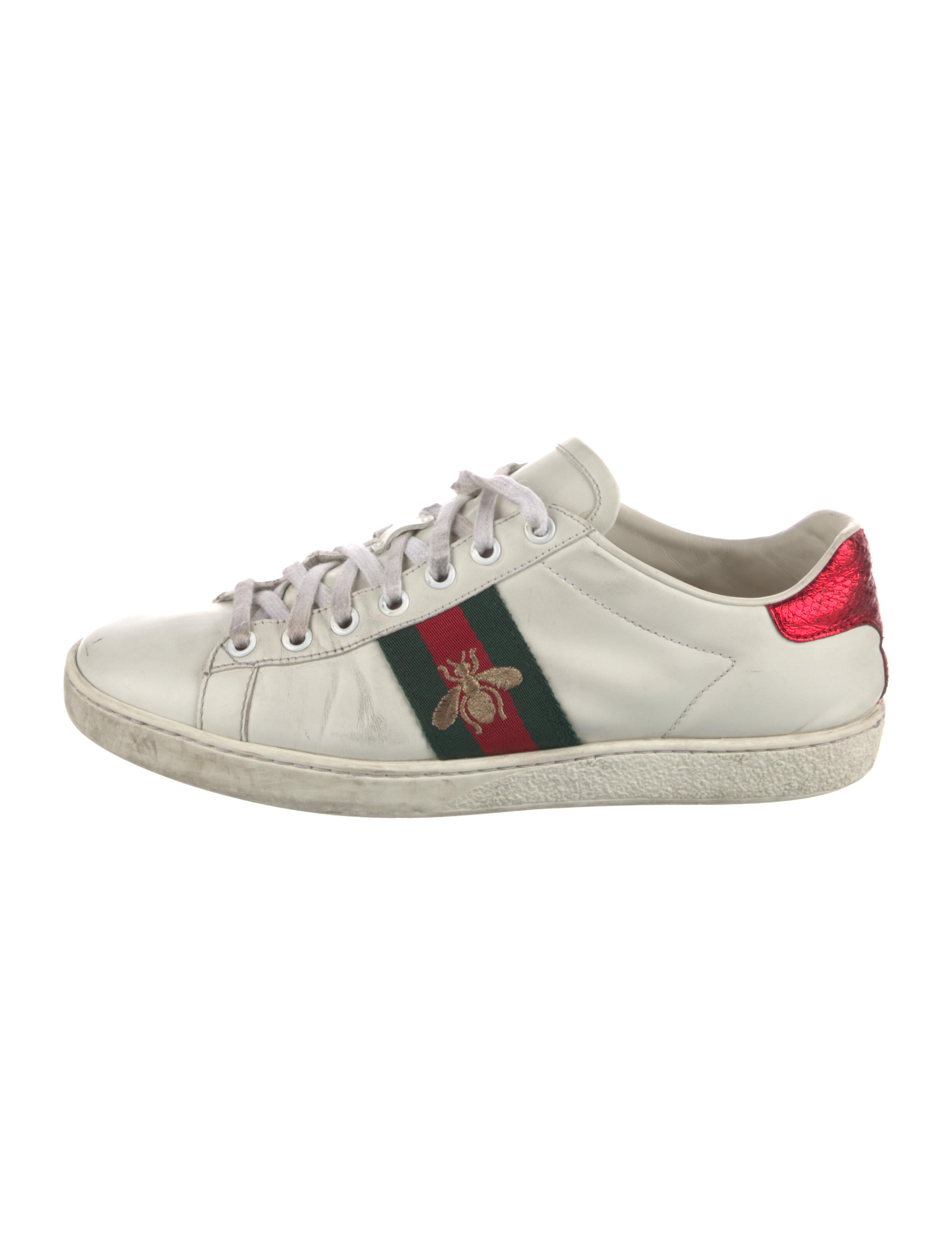 Gucci Web Accent Leather Sneakers