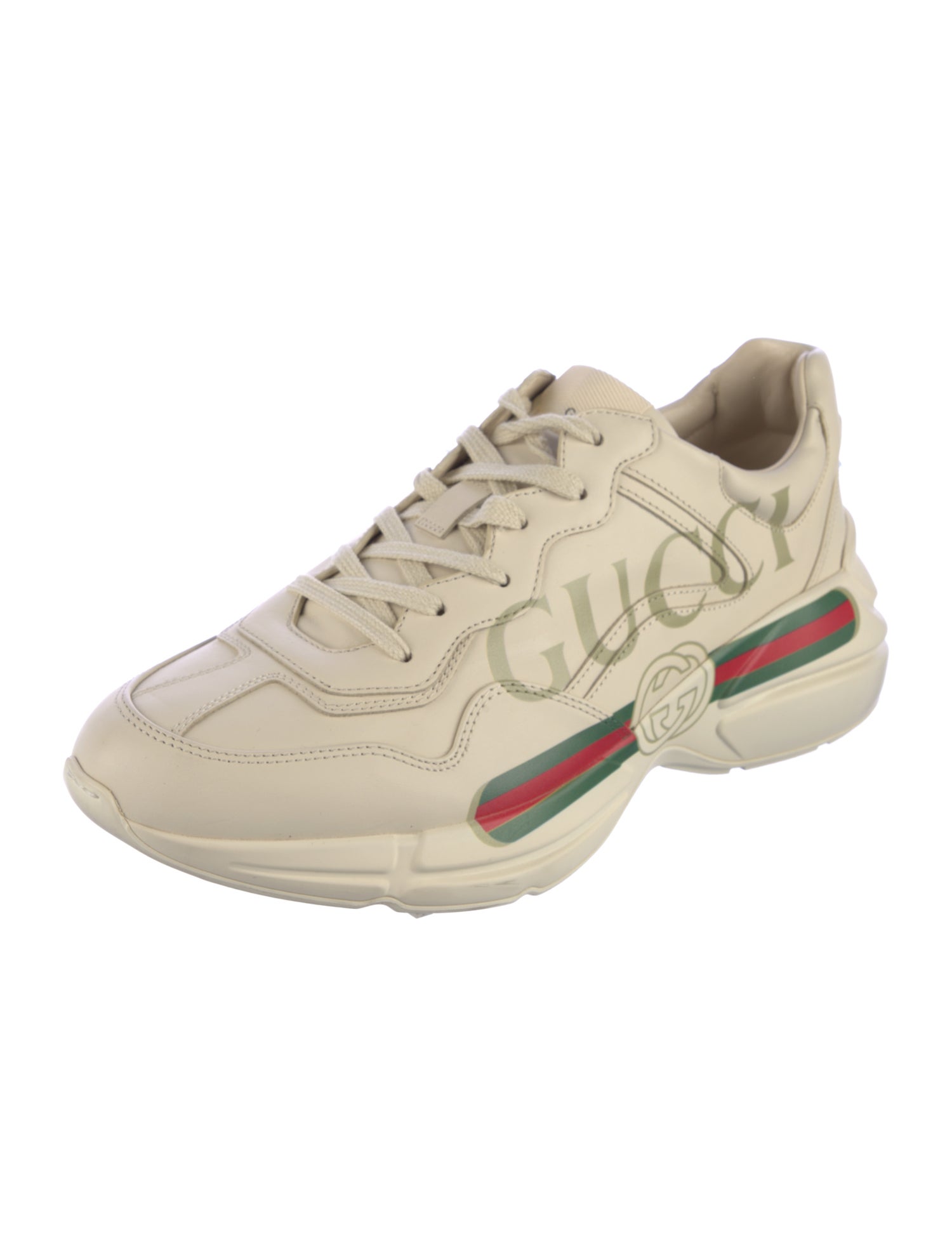 Gucci Web Accent Leather Sneakers