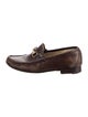 Gucci Web Accent Leather Loafers