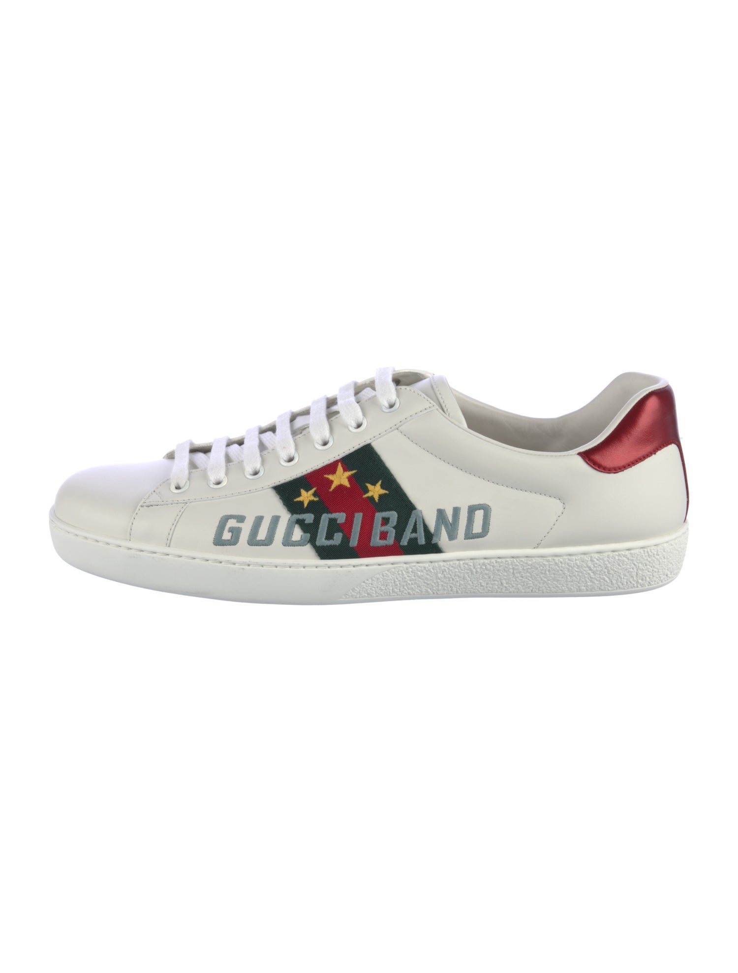 Gucci Web Accent Leather Sneakers