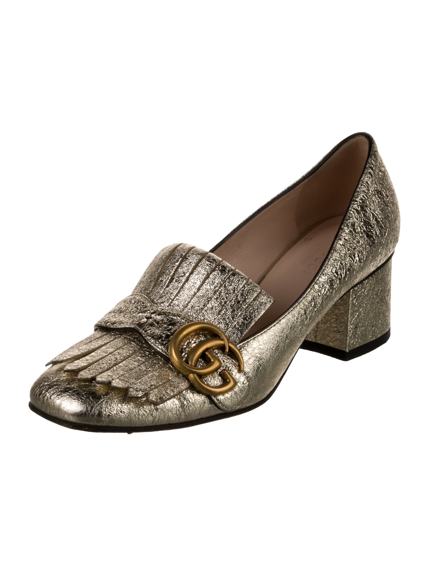 Gucci Double G Logo Leather Pumps