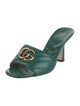 Gucci Double G Logo Leather Slides