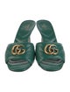 Gucci Double G Logo Leather Slides