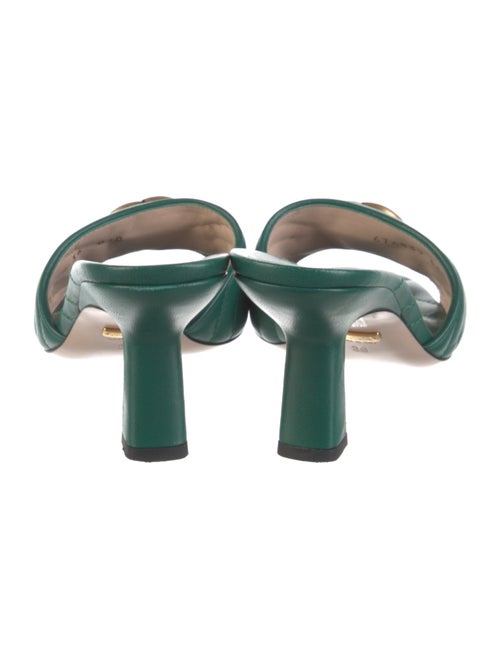 Gucci Double G Logo Leather Slides