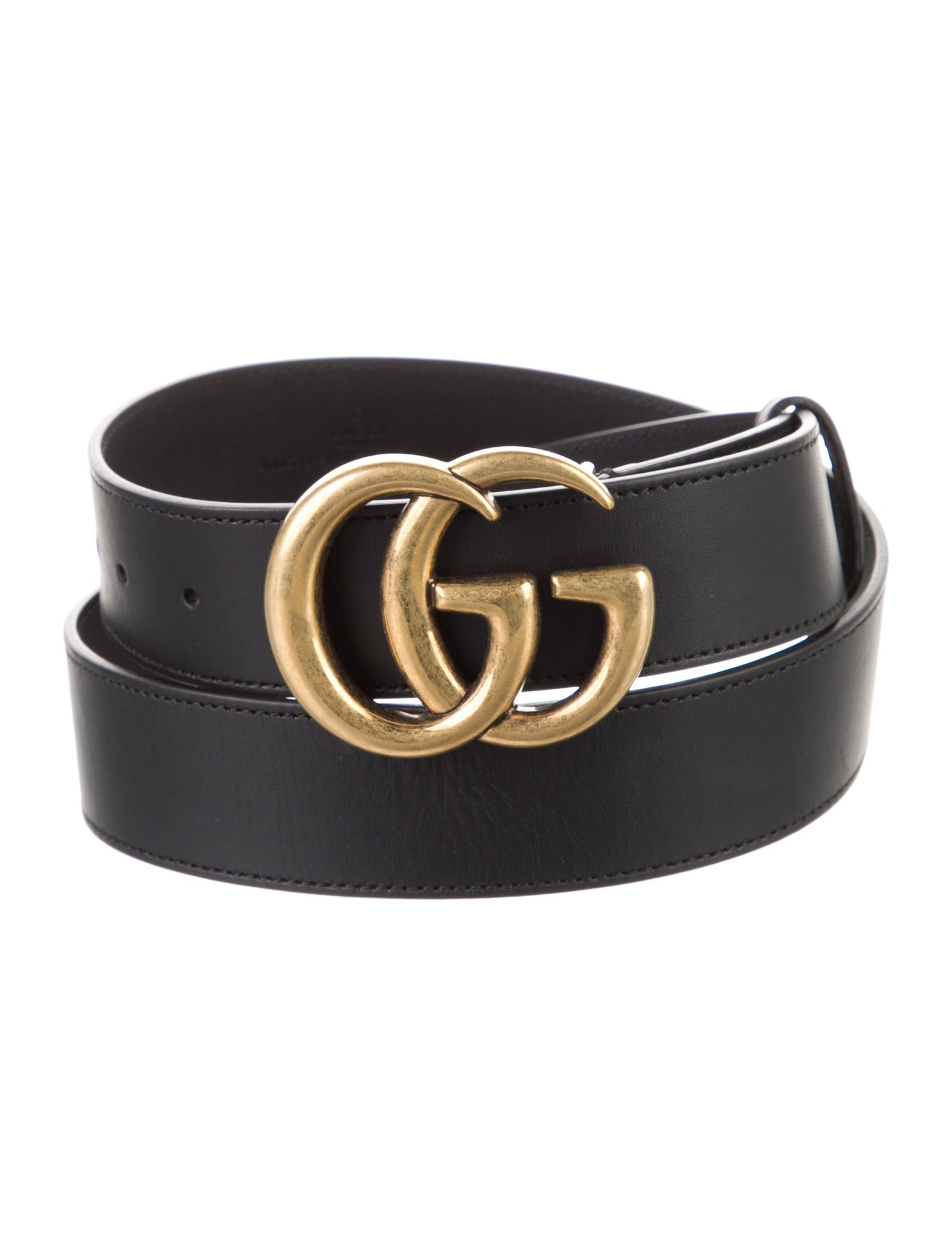 Gucci Double G Logo Leather Belt