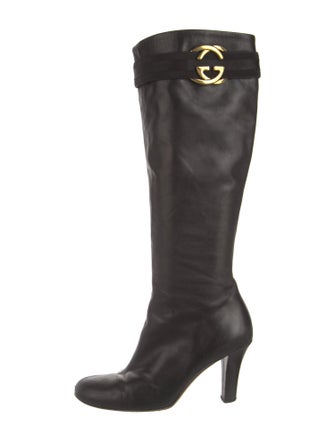 Gucci Interlocking G Logo Leather Boots