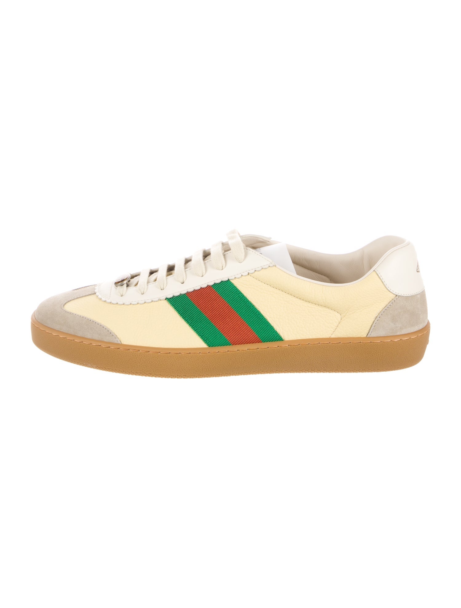 Gucci Web Accent Leather Sneakers w/ Tags