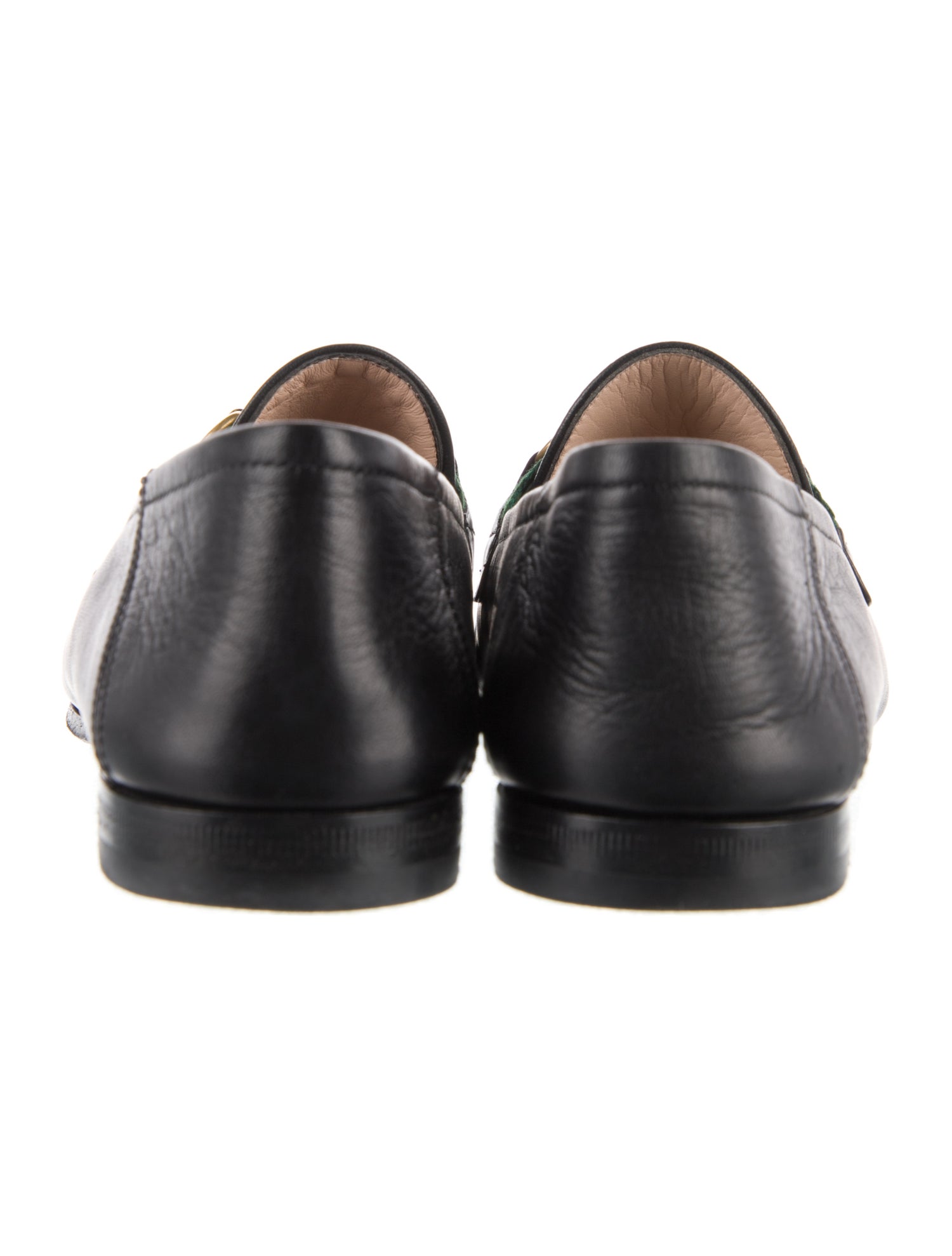 Gucci Web Accent Leather Loafers