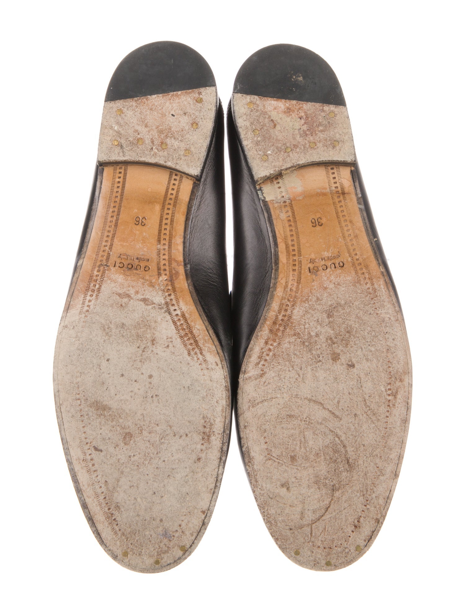 Gucci Web Accent Leather Loafers