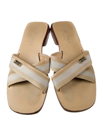 Gucci Canvas Striped Slides