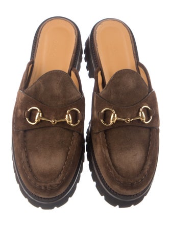 Gucci Horsebit Accent Suede Mules
