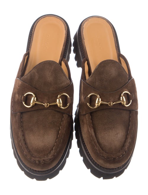 Gucci Horsebit Accent Suede Mules
