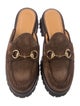 Gucci Horsebit Accent Suede Mules