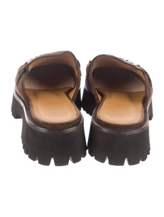 Gucci Horsebit Accent Suede Mules