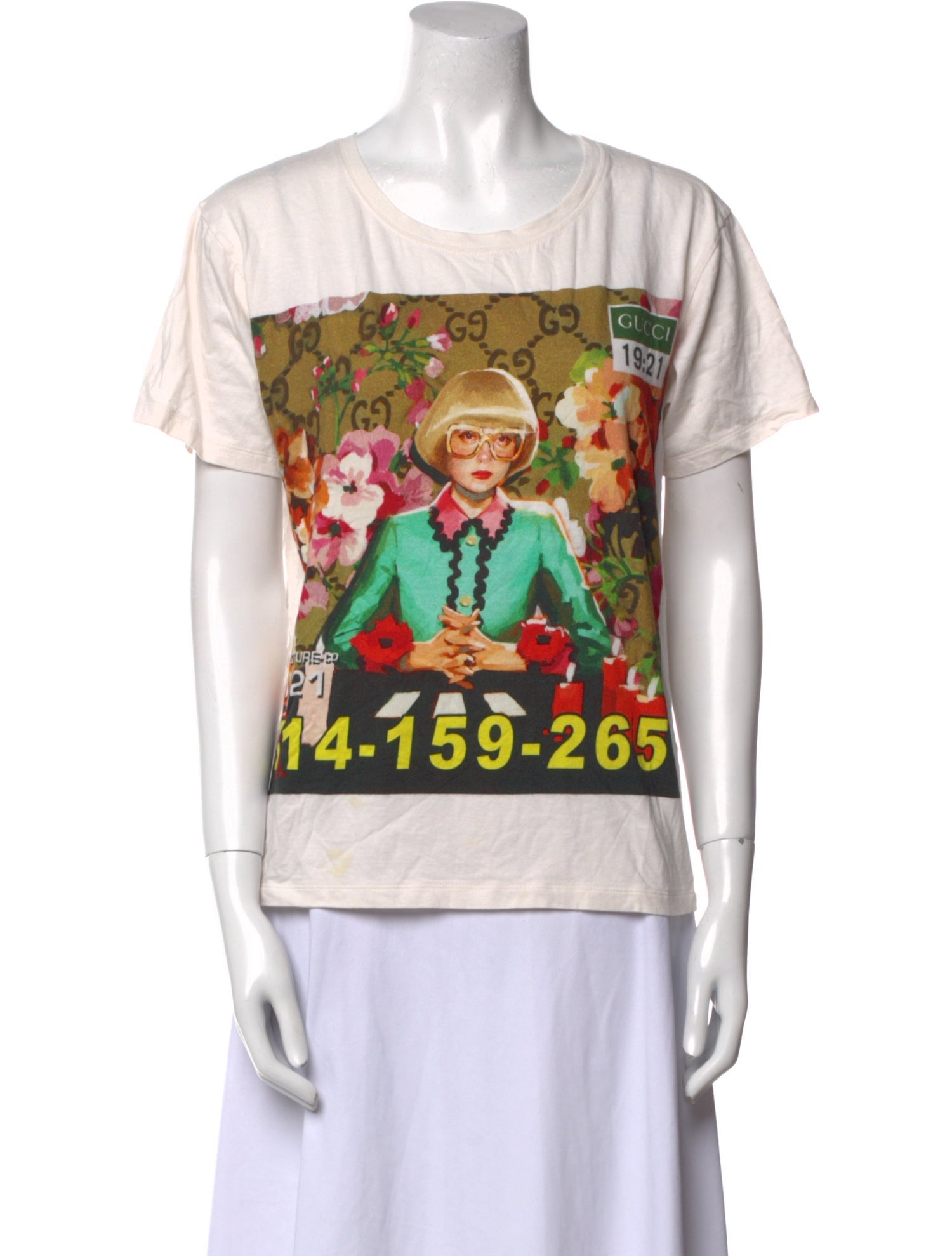 Gucci Graphic Print Bateau Neckline T-Shirt