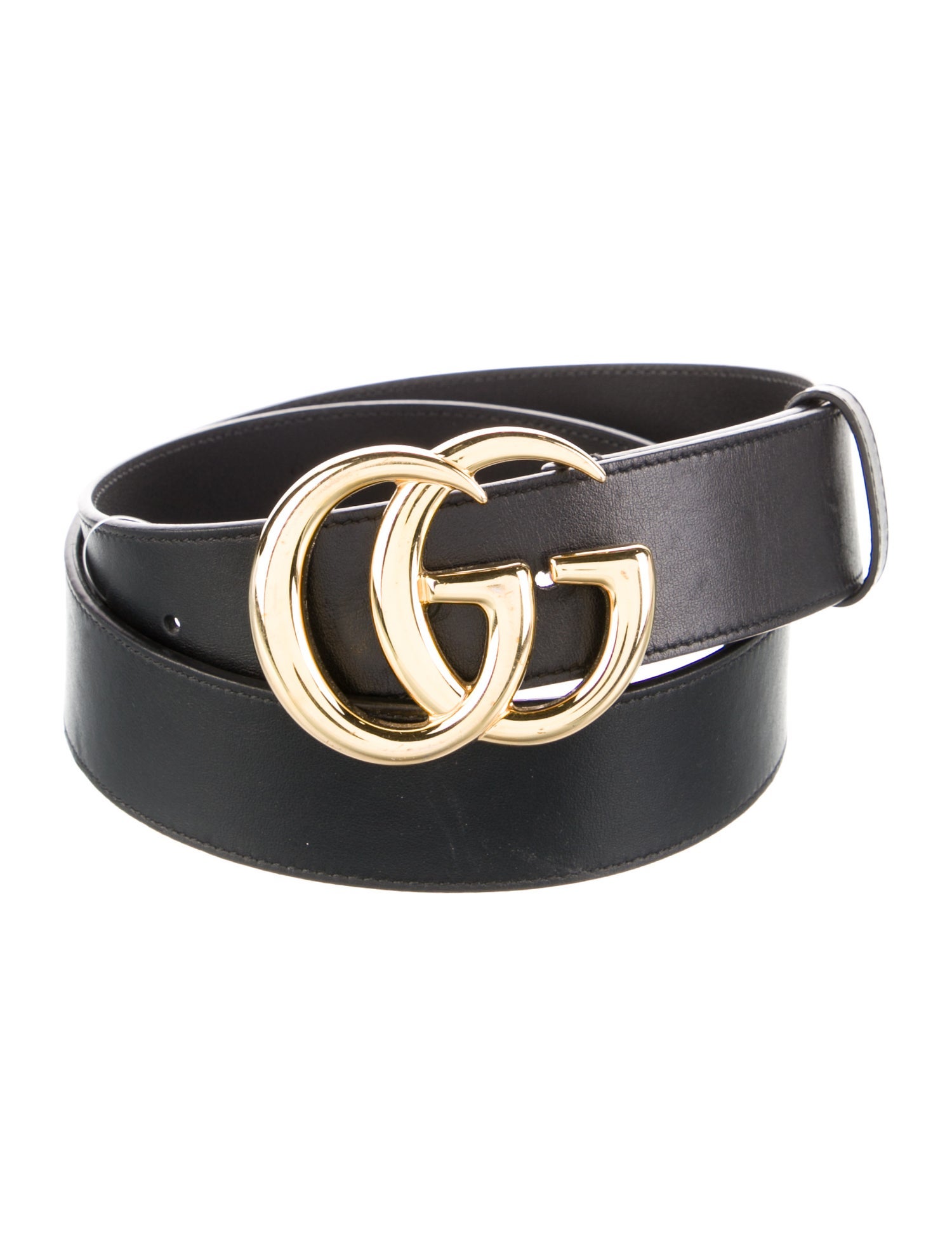 Gucci Double G Logo Leather Waist Belt