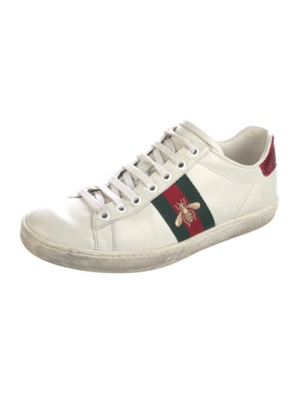 Gucci Web Accent Leather Sneakers