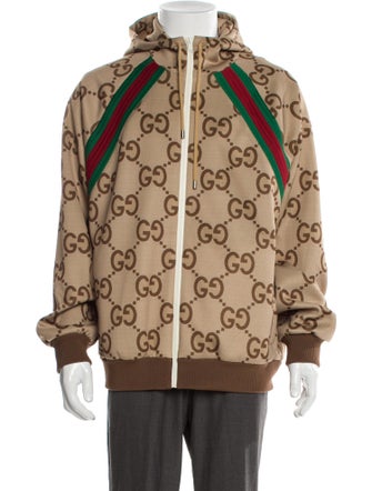 Gucci Web Accent Plaid Print Windbreaker