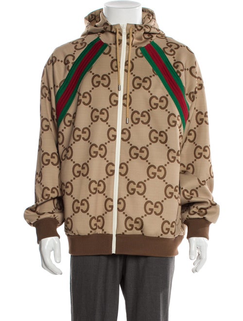 Gucci Web Accent Plaid Print Windbreaker