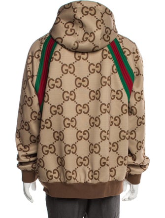 Gucci Web Accent Plaid Print Windbreaker