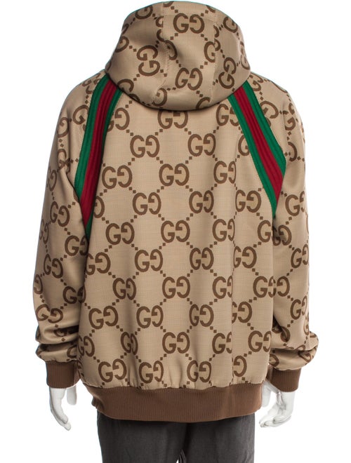 Gucci Web Accent Plaid Print Windbreaker