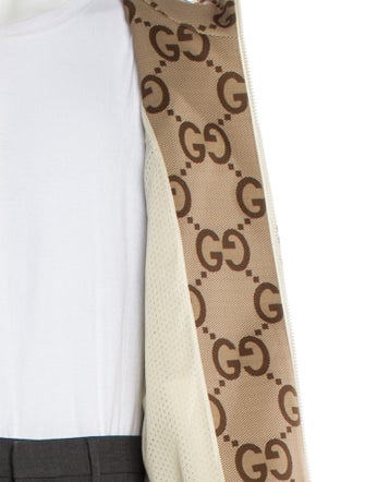 Gucci Web Accent Plaid Print Windbreaker