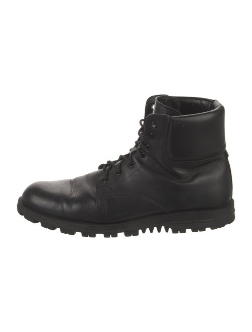 Gucci Web Accent Leather Lace-Up Boots