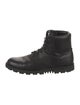 Gucci Web Accent Leather Lace-Up Boots