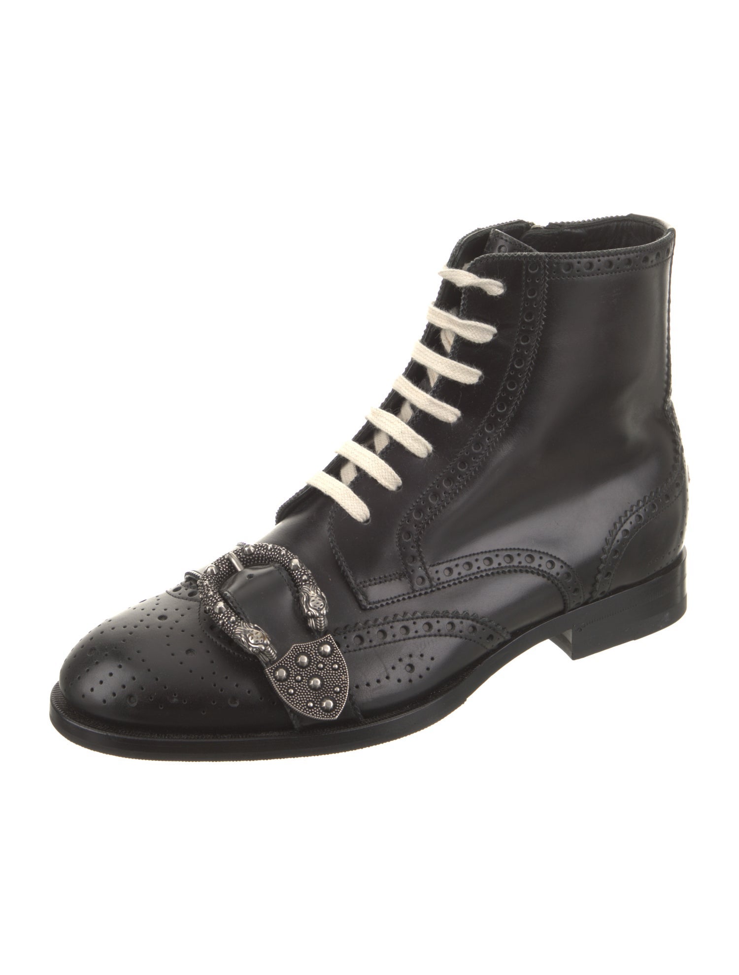 Gucci Leather Combat Boots