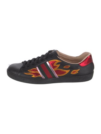 Gucci Web Accent Leather Sneakers
