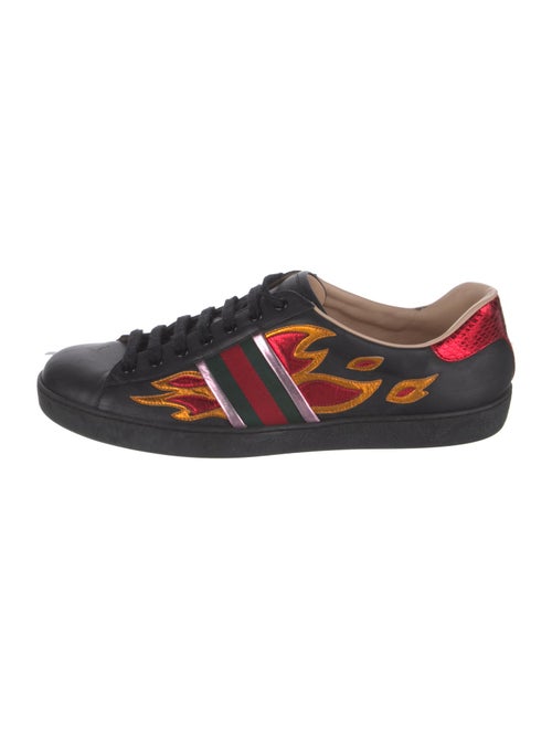 Gucci Web Accent Leather Sneakers