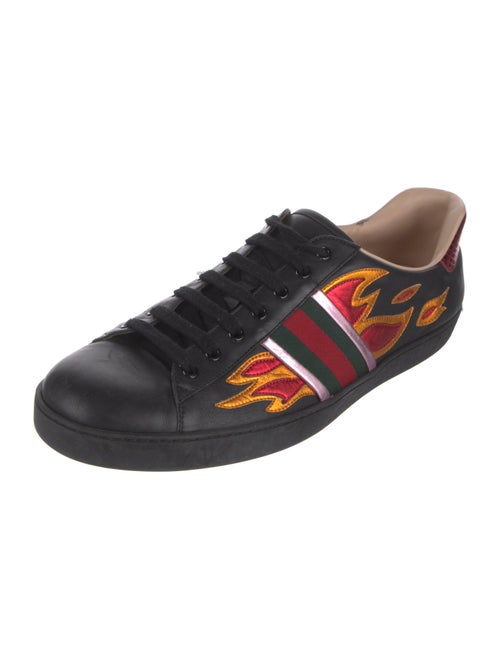 Gucci Web Accent Leather Sneakers