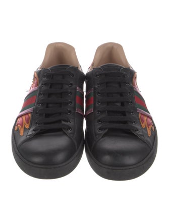 Gucci Web Accent Leather Sneakers