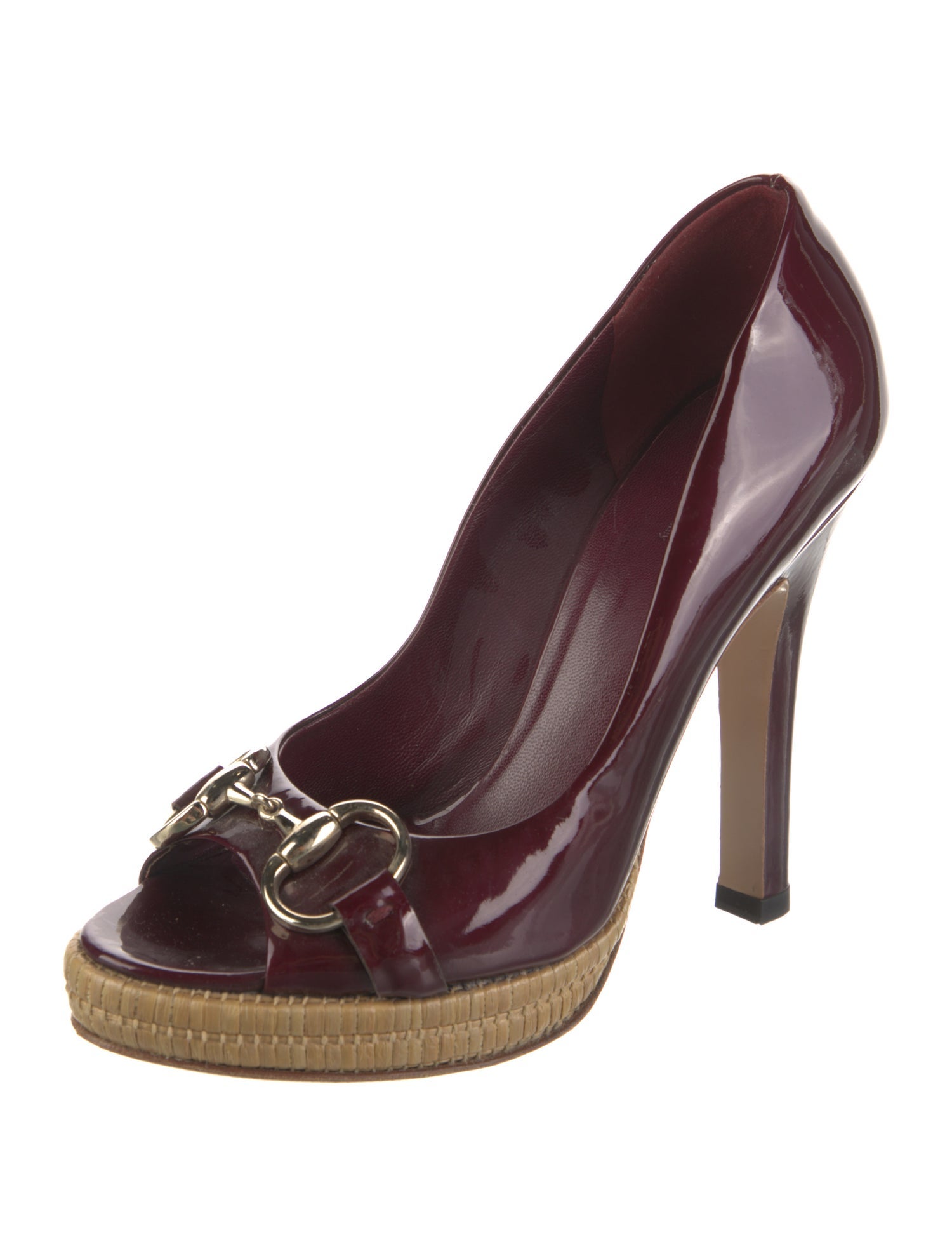 Gucci Horsebit Accent Patent Leather Pumps