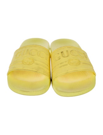 Gucci Giallo Interlocking G Logo Slides