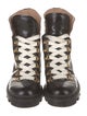 Gucci Sylvie Web Accent Leather Combat Boots