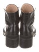 Gucci Sylvie Web Accent Leather Combat Boots