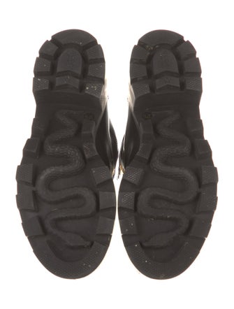 Gucci Sylvie Web Accent Leather Combat Boots