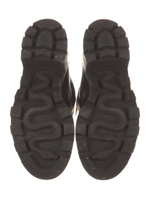 Gucci Sylvie Web Accent Leather Combat Boots