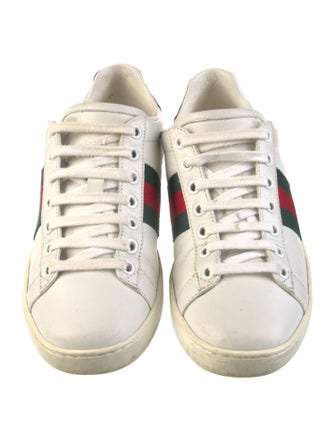 Gucci Web Accent Leather Sneakers
