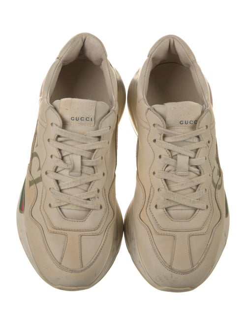 Gucci Web Accent Leather Sneakers