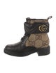 Gucci GG Canvas Leather Combat Boots