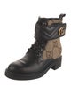 Gucci GG Canvas Leather Combat Boots