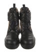 Gucci GG Canvas Leather Combat Boots