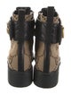 Gucci GG Canvas Leather Combat Boots