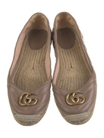 Gucci Double G Logo Leather Ballet Flats
