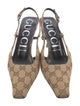 Gucci Canvas Printed Slingback Pumps
