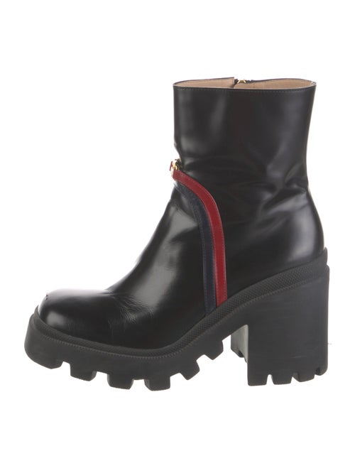 Gucci Interlocking G Logo Leather Rain Boots