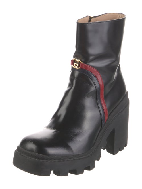 Gucci Interlocking G Logo Leather Rain Boots