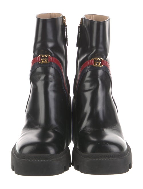 Gucci Interlocking G Logo Leather Rain Boots